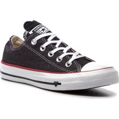 Trampki CONVERSE - Ctas Ox 163309C Black/White/Garnet. Szare półbuty damskie Converse, bez wzorów, z gumy, bez zapięcia. W wyprzedaży za 229,00 zł.