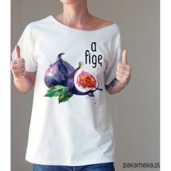 A figę Krótki biały Oversize. Białe bluzki damskie oversize Pakamera, uniwersalny, bez wzorów, bez kołnierzyka. Za 85,00 zł.