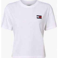 Tommy Jeans - T-shirt damski, biały. Białe t-shirty damskie Tommy Jeans, xs, z aplikacjami, z jeansu, bez kołnierzyka. Za 179,95 zł.