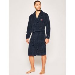Szlafrok TOMMY HILFIGER UM0UM01781. Niebieskie szlafroki męskie TOMMY HILFIGER, m, bez wzorów, z bawełny, bez rękawów, bez kaptura. W wyprzedaży za 389,00 zł.