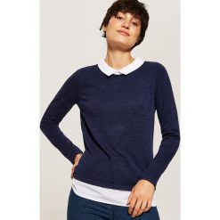Sweter z koszulą - Granatowy. Niebieskie koszule damskie House, l. Za 49,99 zł.