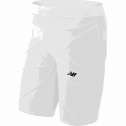 Szorty kompresyjne - MS710139WT. Spodenki sportowe męskie New Balance, na jesień, s, bez wzorów, z poliesteru, sportowe, na fitness i siłownię. W wyprzedaży za 49,99 zł.