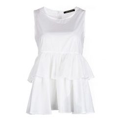 Fornarina Damska Bluzka Claudia -Bianco Blusa (Rozmiar S). Szare bluzki damskie marki Fornarina, s, bez wzorów, z materiału, bez kołnierzyka, bez rękawów. W wyprzedaży za 124,00 zł.