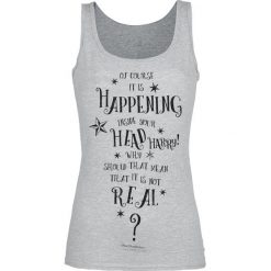 Harry Potter Dumbledore Happening Top damski odcienie szarego. Szare topy damskie Harry Potter, l, z nadrukiem, z okrągłym kołnierzem. Za 42,90 zł.