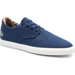 Tenisówki LACOSTE - Esparre 219 1 Cma 7-37CMA0025J18 Nvy/Off Wht Cnv. Niebieskie półbuty męskie Lacoste, bez wzorów, z gumy, eleganckie, bez zapięcia. W wyprzedaży za 279,00 zł.