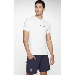 Koszulka polo męska do tenisa TSMF403 - biały. Białe koszulki męskie m, z dzianiny. W wyprzedaży za 59,99 zł.