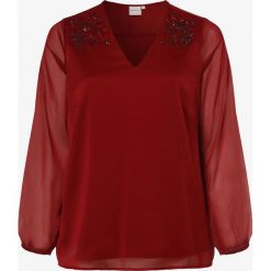 Junarose - Bluzka damska, czerwony. Czerwone bluzki damskie Junarose, bez wzorów, z szyfonu, eleganckie, bez kołnierzyka, bez rękawów. Za 179,95 zł.
