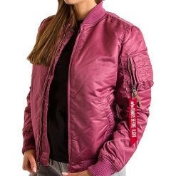 ALPHA INDUSTRIES MA-1 VF 59 > 13300960. Czerwone kurtki damskie Alpha Industries, l, bez wzorów, z dzianiny, klasyczne, bez kaptura. W wyprzedaży za 399,99 zł.