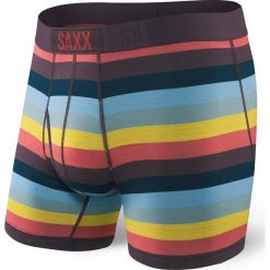 Męskie bokserki SAXX Ultra Cubana. Brązowe bokserki męskie marki Astratex, w paski, z gumy. Za 110,99 zł.
