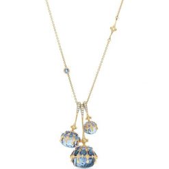 RABAT Naszyjnik - złoto 750, Brylant 0,08ct,topaz london blue. Żółte naszyjniki męskie W.KRUK, z topazem, złote. W wyprzedaży za 13993,00 zł.