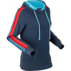 Bluzy damskie: Lekka bluza z kolorową taśmą, długi rękaw bonprix ciemnoniebieski melanż