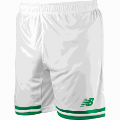 Spodenki Lechia Gdańsk - EMS9169WT. Spodenki sportowe męskie New Balance, na jesień, s, bez wzorów, z poliesteru, sportowe, do piłki nożnej. Za 129,99 zł.