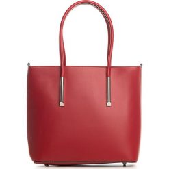 Shopper bag damskie: Skórzana torebka w kolorze czerwonym – 30 x 12 x 32 cm