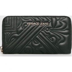 Versace Jeans - Portfel. Szare portfele damskie Versace Jeans, z jeansu. W wyprzedaży za 259,90 zł.