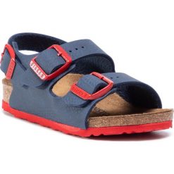 Sandały BIRKENSTOCK - Milano Kinder 1017368 Desert Soil Blue Red. Niebieskie sandały chłopięce Birkenstock, ze skóry ekologicznej, bez zapięcia. Za 189,00 zł.