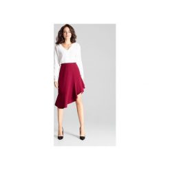 Spódnica L065 Bordo. Czerwone spódniczki damskie Lenitif, xl, bez wzorów, midi, asymetryczne. Za 129,00 zł.