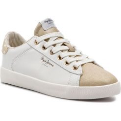 Sneakersy PEPE JEANS - Kioto Dotty PLS30847 Gold 099. Białe półbuty damskie Pepe Jeans, z jeansu. W wyprzedaży za 229,00 zł.