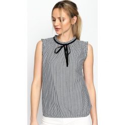 Bluzki damskie: Czarna Bluzka Furbelow Sleeve