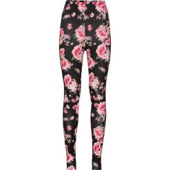 Legginsy bonprix czarny w kwiaty. Czarne spodnie damskie bonprix, w kwiaty. Za 74,99 zł.
