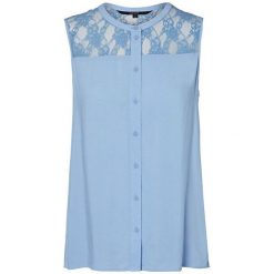 Vero Moda Abby S / L Shirt A Vista Niebieska Bluzka (Rozmiar M). Niebieskie bluzki damskie marki Vero Moda, s, bez wzorów, bez kołnierzyka, bez rękawów. W wyprzedaży za 50,00 zł.