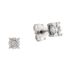 Kolczyki damskie: Zjawiskowe Kolczyki Białe Złoto – złoto białe 750, Brylant 0,22ct