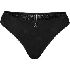 Figi brazylijskie Emporio Armani Underwear. Czarne figi damskie Emporio Armani, w koronkowe wzory, z koronki. Za 99,00 zł.