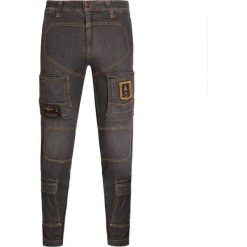 Spodnie AERONAUTICA MILITARE. Niebieskie spodnie męskie Aeronautica Militare, z aplikacjami, z denimu, militarne. W wyprzedaży za 1021,00 zł.