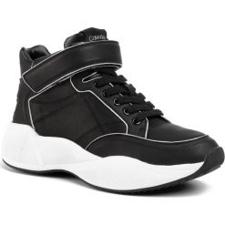 Sneakersy CALVIN KLEIN - Bradlee B4E1980 Black/White. Czarne półbuty damskie Calvin Klein, bez wzorów, ze skóry ekologicznej, bez obcasa, na płaskiej podeszwie, bez zapięcia. W wyprzedaży za 499,00 zł.