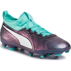 Buty PUMA - One 3 IL Lth FG 104928 01 Col Shift/Green/White/Black. Zielone buty sportowe męskie Puma, ze skóry ekologicznej, bez zapięcia, do piłki nożnej. W wyprzedaży za 199,00 zł.