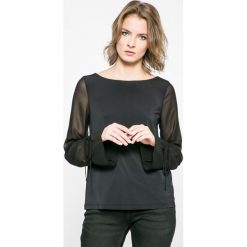 Tommy Hilfiger - Bluzka. Czarne bluzki damskie marki TOMMY HILFIGER, s, z elastanu, z okrągłym kołnierzem. W wyprzedaży za 239,90 zł.