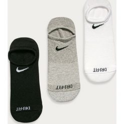 Nike - Stopki (3-pack). Białe skarpetki męskie Nike, z nadrukiem, z elastanu. W wyprzedaży za 44,90 zł.
