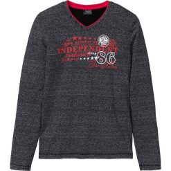 Shirt z długim rękawem melanżowy bonprix czarny melanż. Czarne koszulki męskie bonprix, s, z aplikacjami, z bawełny, bez kołnierzyka, z długim rękawem, długie. Za 44,99 zł.