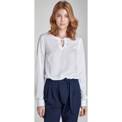 Szykowna Ecru Bluzka z Łezką. Szare bluzki damskie marki Molly.pl, s, eleganckie, z długim rękawem. Za 99,90 zł.