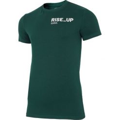 T-shirt męski TSM211 - ciemna zieleń. Żółte koszulki męskie 4f, m, bez wzorów, bez kołnierzyka. Za 29,99 zł.