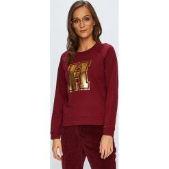 Tommy Hilfiger - Bluza. Brązowe bluzy rozpinane damskie TOMMY HILFIGER, l, z nadrukiem, z bawełny, bez kaptura. Za 359,90 zł.