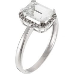 Złoty pierścionek z diamentami i topazem. Szare pierścionki damskie Diamond & Co, z topazem, złote. W wyprzedaży za 747,95 zł.