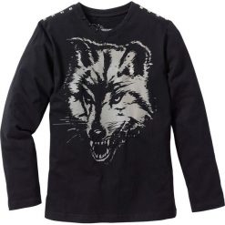 Shirt chłopięcy z długim rękawem i ćwiekami bonprix czarny. Czarne t-shirty chłopięce bonprix, z nadrukiem, z długim rękawem. Za 34,99 zł.