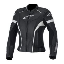 Kurtka skóra naturalna ALPINESTARS STELLA GP PLUS R kolor biały/czarny, rozmiar 50. Czarne kurtki sportowe damskie Alpinestars, s, bez wzorów, ze skóry, bez kaptura. W wyprzedaży za 1079,01 zł.
