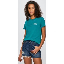 Vans - Top. Niebieskie topy damskie marki Vans, s, z bawełny, z okrągłym kołnierzem. Za 109,90 zł.
