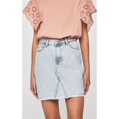 Answear - Spódnica. Niebieskie spódniczki damskie ANSWEAR, na co dzień, s, bez wzorów, z elastanu, casualowe, mini, proste. W wyprzedaży za 59,90 zł.