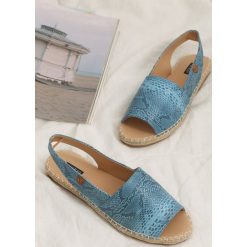 Niebieskie Espadryle Morning Liight. Niebieskie espadryle damskie Born2be, bez wzorów, ze skóry, bez obcasa, na obcasie. Za 49,99 zł.