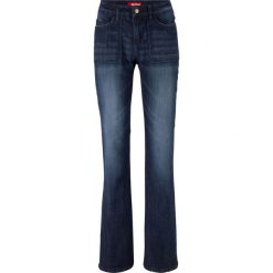 Wygodne dżinsy ze stretchem BOOTCUT bonprix ciemny denim. Niebieskie jeansy damskie bonprix, z jeansu. Za 99,99 zł.