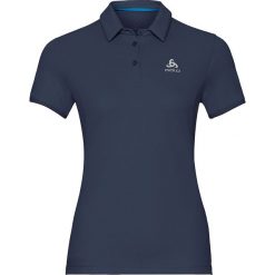 Koszulka sportowa w kolorze granatowym. Niebieskie koszulki damskie polo Odlo Women, s, z nadrukiem, z tkaniny, polo, bez rękawów, bez kaptura. W wyprzedaży za 119,95 zł.
