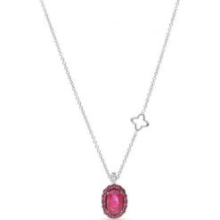 Naszyjnik - złoto 750, Brylant 0,02ct,rubin. Żółte naszyjniki damskie W.KRUK, z brylantem, złote. Za 11900,00 zł.