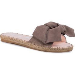 Espadryle MANEBI - Sandals With Bow W 1.9 J0 Taupe. Pomarańczowe espadryle damskie Manebi, z aplikacjami, ze skóry, bez obcasa. Za 449,00 zł.