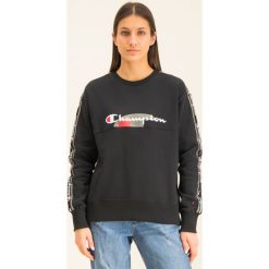 Bluza Champion Multi Logo Jacquard 111927. Czarne bluzy damskie Champion, s, bez wzorów, z bawełny, bez rękawów, bez kaptura. W wyprzedaży za 159,00 zł.
