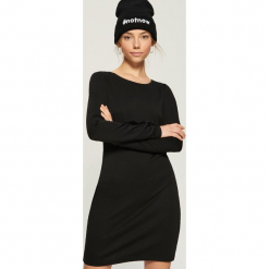 Sukienka basic z napami - Czarny. Czarne sukienki z falbanami marki Sinsay, m. Za 49,99 zł.