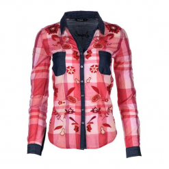 Desigual Koszula Damska Xs Czerwony. Czerwone koszule damskie Desigual, na co dzień, xs, bez wzorów, z bawełny, bez kołnierzyka, bez rękawów. W wyprzedaży za 255,00 zł.
