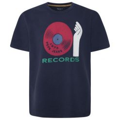 Pepe Jeans koszulka męska Willis M ciemnoniebieska. Niebieskie koszulki męskie Pepe Jeans, m, z nadrukiem, z jeansu, eleganckie, bez kołnierzyka, z krótkim rękawem, krótkie. Za 169,00 zł.