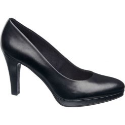 Szpilki damskie 5th Avenue czarne. Czarne szpilki 5th Avenue, bez wzorów, ze skóry, na wysokim obcasie, na obcasie, bez zapięcia. Za 179,90 zł.
